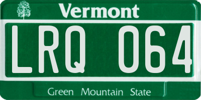 VT license plate LRQ064