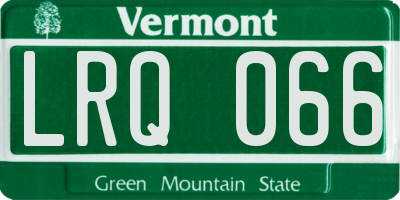 VT license plate LRQ066