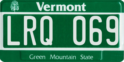 VT license plate LRQ069