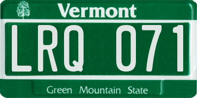 VT license plate LRQ071