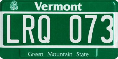 VT license plate LRQ073