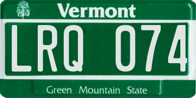 VT license plate LRQ074