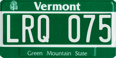VT license plate LRQ075