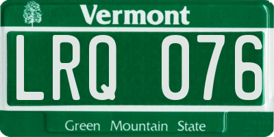 VT license plate LRQ076