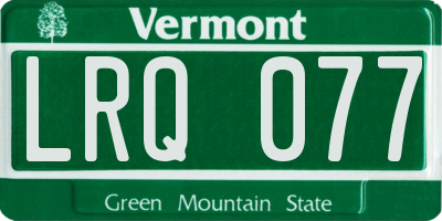 VT license plate LRQ077