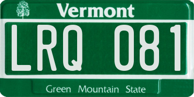 VT license plate LRQ081