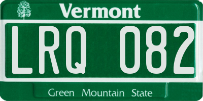 VT license plate LRQ082
