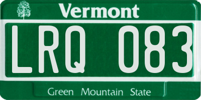 VT license plate LRQ083