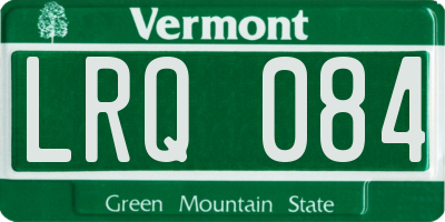 VT license plate LRQ084