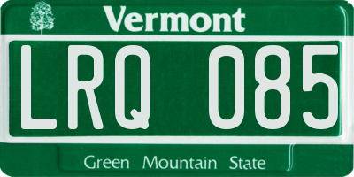 VT license plate LRQ085