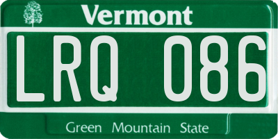VT license plate LRQ086