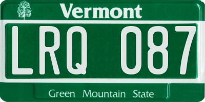 VT license plate LRQ087