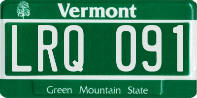 VT license plate LRQ091