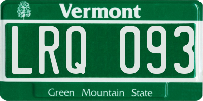 VT license plate LRQ093