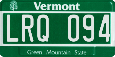 VT license plate LRQ094