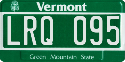 VT license plate LRQ095