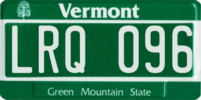 VT license plate LRQ096