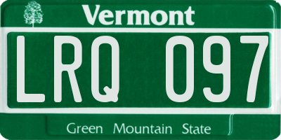 VT license plate LRQ097