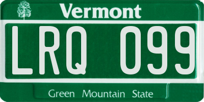 VT license plate LRQ099