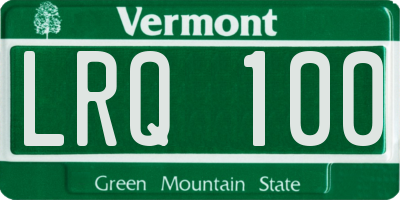 VT license plate LRQ100