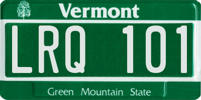 VT license plate LRQ101