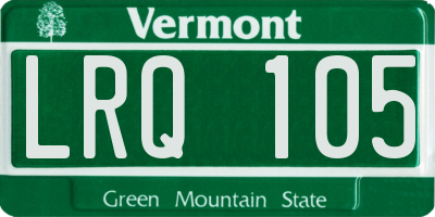 VT license plate LRQ105