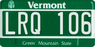 VT license plate LRQ106
