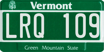 VT license plate LRQ109