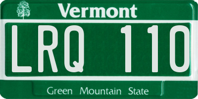 VT license plate LRQ110