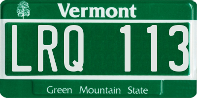 VT license plate LRQ113