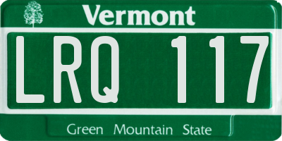VT license plate LRQ117