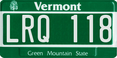 VT license plate LRQ118