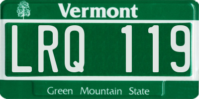 VT license plate LRQ119