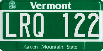 VT license plate LRQ122
