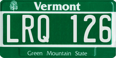 VT license plate LRQ126