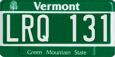 VT license plate LRQ131