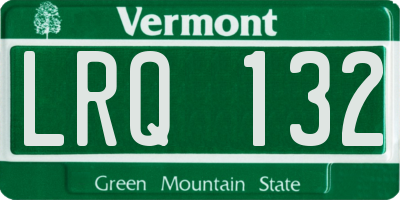 VT license plate LRQ132