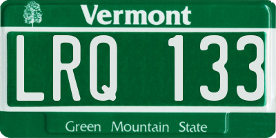 VT license plate LRQ133