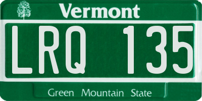 VT license plate LRQ135
