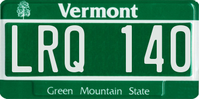 VT license plate LRQ140