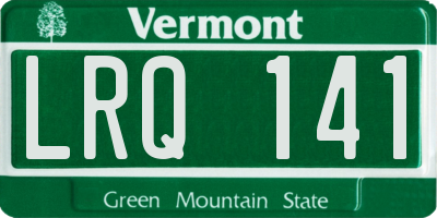 VT license plate LRQ141