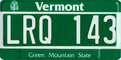 VT license plate LRQ143