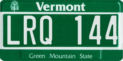 VT license plate LRQ144