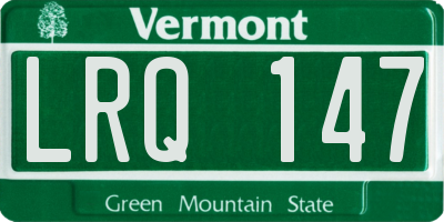 VT license plate LRQ147