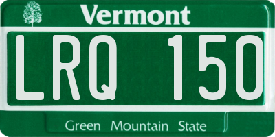 VT license plate LRQ150