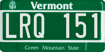 VT license plate LRQ151