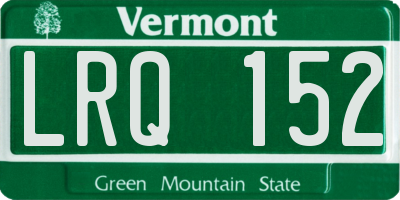 VT license plate LRQ152