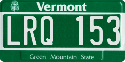 VT license plate LRQ153
