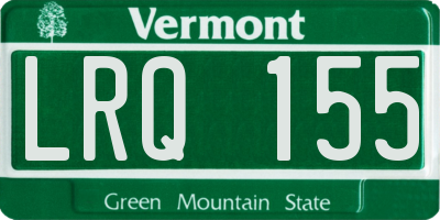 VT license plate LRQ155