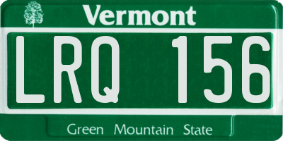 VT license plate LRQ156